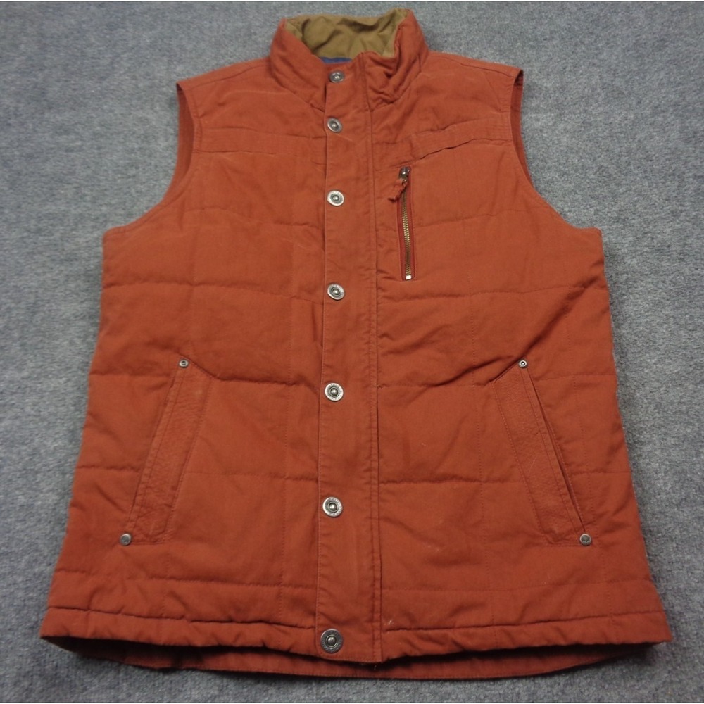 Mountain Khakis Vest Jacket Mens M Red Swagger Primaloft Zip Snap Quilted